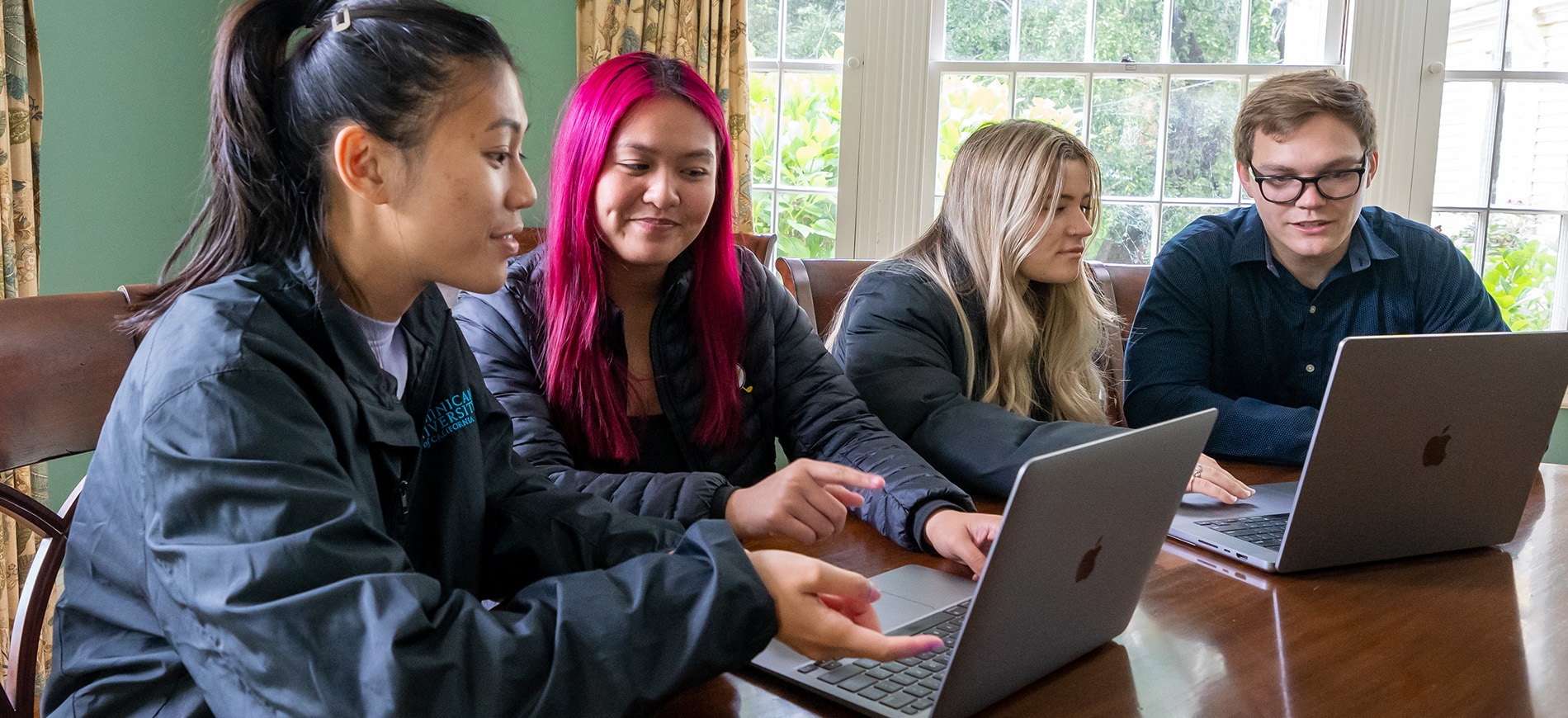 students working in a group