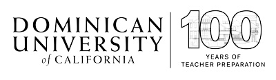 Dominican University of California, 100 years of teacher preparation logo