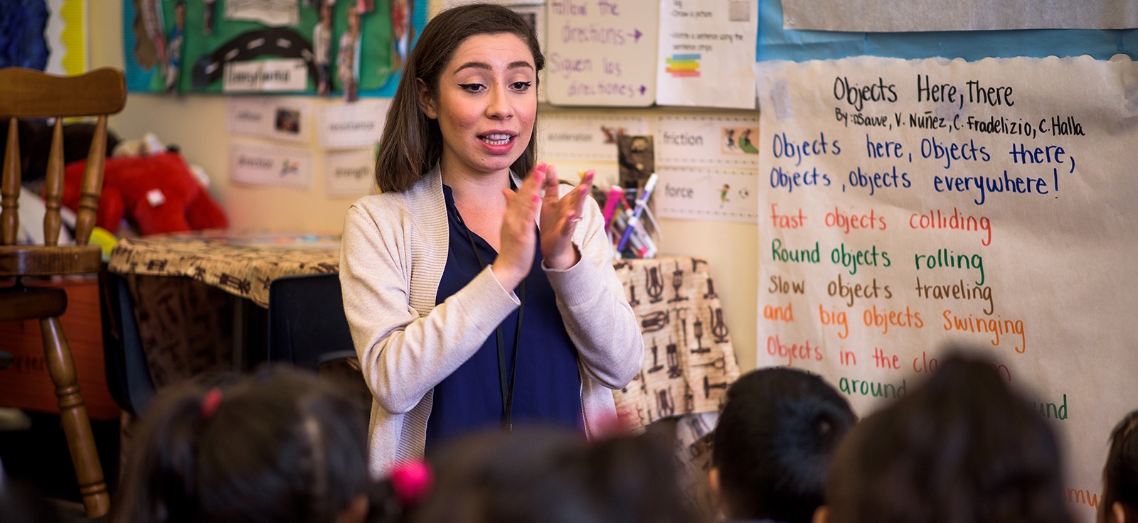 Student teaching in an elementary school