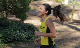 young woman athlete running