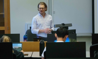 Psychology professor, Dr. Ben Rosenberg teaching a class at Dominican.