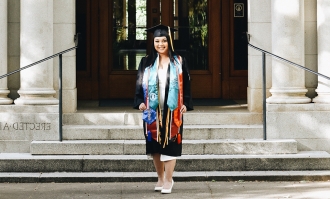 Dominican alumna, Jennifer Borromeo at her graduation.