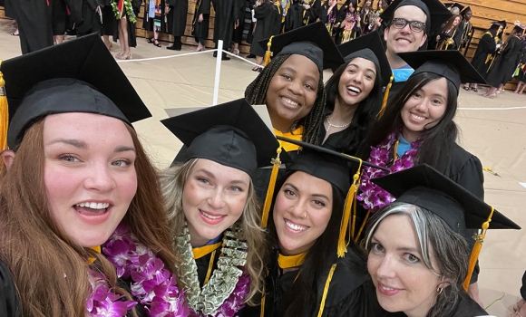 Haeli graduating with classmates